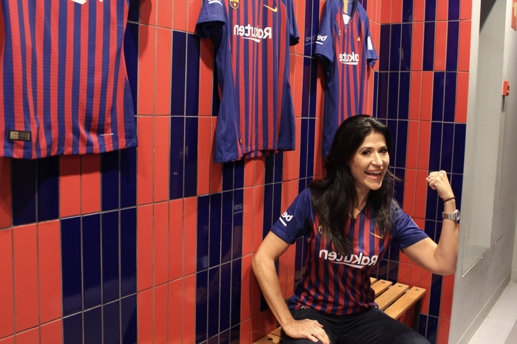 Patty Leone no Estádio do Barcelona